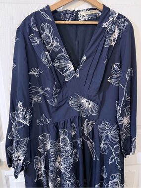 NWOT Wayward Fancies Blue & White Maxi Dress XL